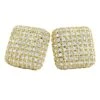 XL Rounded 3D Box Gold Micro Pave Bling Earrings -Luxe Jewelry Sales xl rounded 3d box gold micro pave bling earrings hiphopbling 742937